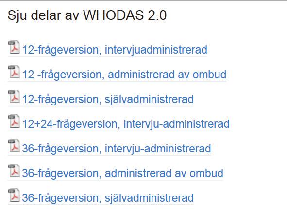 WHODAS 2.0 Översättning av WHO:s manual för WHODAS 2.