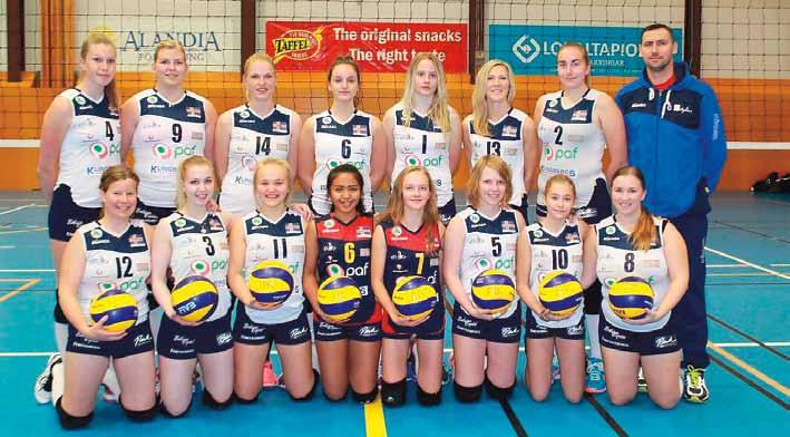 Volley Damer B 2017/2018 Första raden fr v: Ia Eklund, Samantha Bergman, Lina Jylhä, Emma Hagström, Sofia Jylhä, Melissa Floren Andra raden fr v: Sara Virta, Nea Eklund, Amanda Karlsson, tränaren