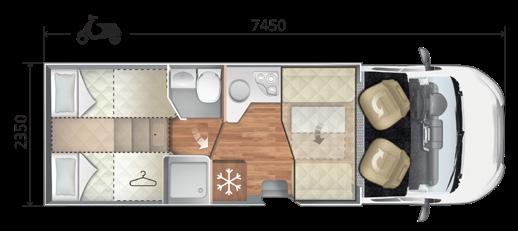 ELLIOT / MAGIS PLUS XT = Fällsäng över dinette P = Fasta väggskåp över dinette M = alkov 87 XT 94 XT 95 XT Chassi Ford Transit Fiat Ducato Ford Transit Fiat Ducato Ford Transit Fiat Ducato Motor 2.