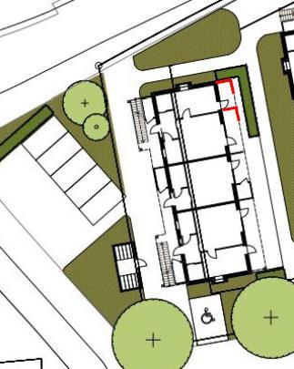 RAPPORT 597849 A Figur 2. Markering för lägenheter som kräver lokala bullerskyddsskärmar på balkong för att klara högst 50 dba vid fasad. 6.