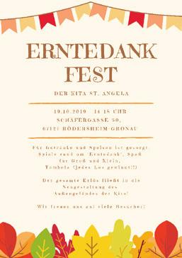 AMTSBLATT Dannstadter Höhe Seite 22 Ausgabe 41/11. Oktober 2019 Öffnungszeiten Kath. Öffentl. Bücherei: Mittwoch, 10.00 11.30 und 16.30 18.30 Uhr Sonntag, 11.00 12.00 Uhr, Tel.