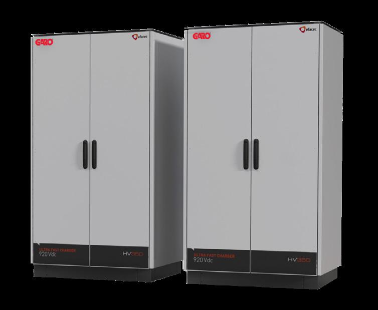 Ny design Elmatning 500A/400V Anslutning till fordon CCS, 2x175A CCS, 1x350A Chademo 1x125A Kommunikation via LAN 4G Går att