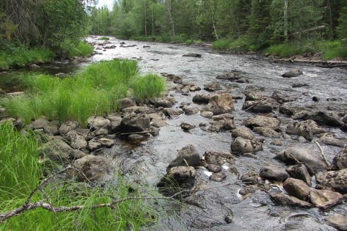 16 före åtgärd, utlopp gamla fåran. Figur 19.