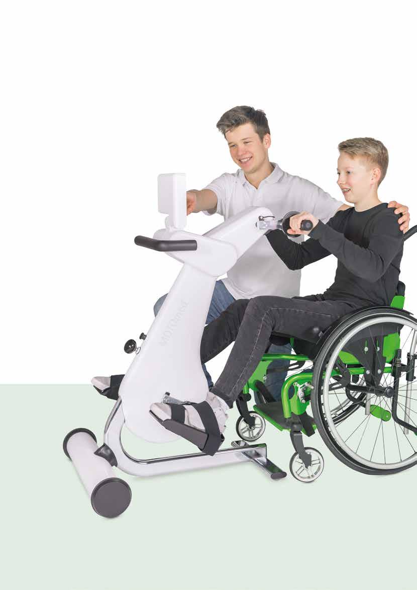 MOTOmed loop kidz Med MOTOmed loop kidz kan barn och ungdomar lekande träna sin kondition, styrka och symmetri. Människor med funktionsbegränsningar upplever rörelse, nöje och välbefinnande.