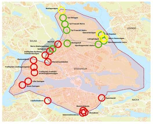 exempelvis mellan Gärdet och Hjorthagen, kommer inte att passera en betalstation och betalar därmed inte trängselskatt.