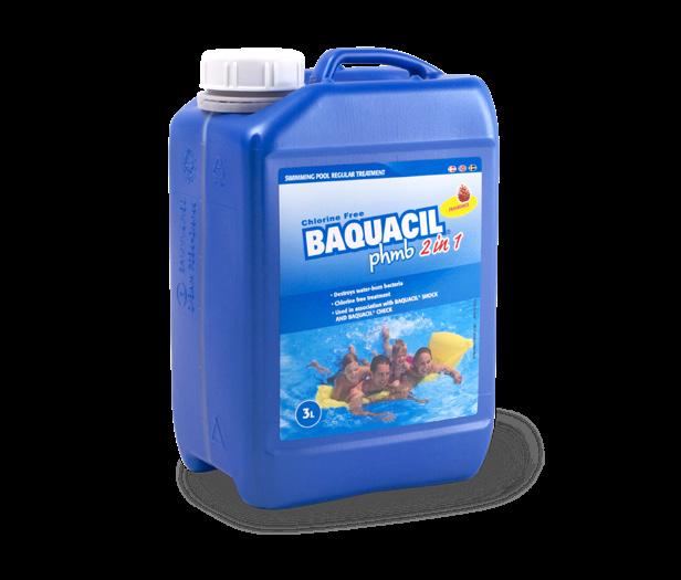 Poolkemi Med Baquacil kan du använda backspolningsvattnet till att vattna i trädgården.