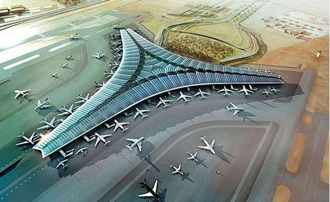 KUWAIT NYA FLYGPLATSEN PROJEKTET Bas strukturen på terminal byggnaden är nu till 35 % konstruerad.