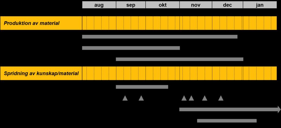 I oktober etablerades samarbeten med patient/brukar- och anhörigföreningar och i november och december spreds anpassade material till dessa.