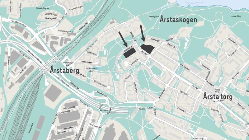 1 Inledning 1.1 Bakgrund Två intill varandra liggande detaljplaneprojekt i Årsta pågår för närvarande vid Tavelsjövägen och vid korsningen mellan Årstavägen och Ottsjövägen.