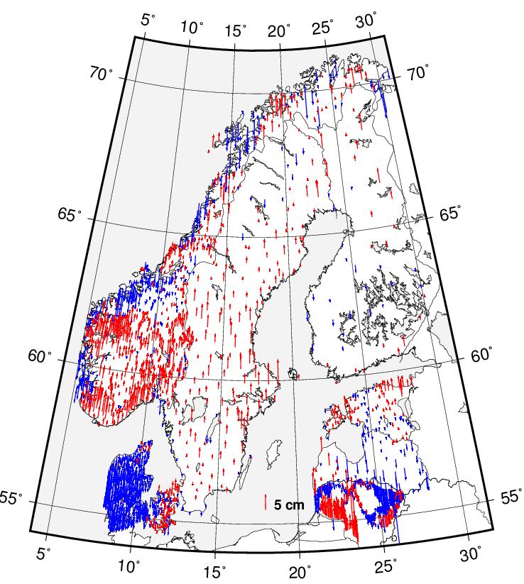 Den slutgiltiga NKG2015-modellen The slutgiltiga gravimetriska modellen beräknades med KTH-metoden (Sjöberg, m.fl.).