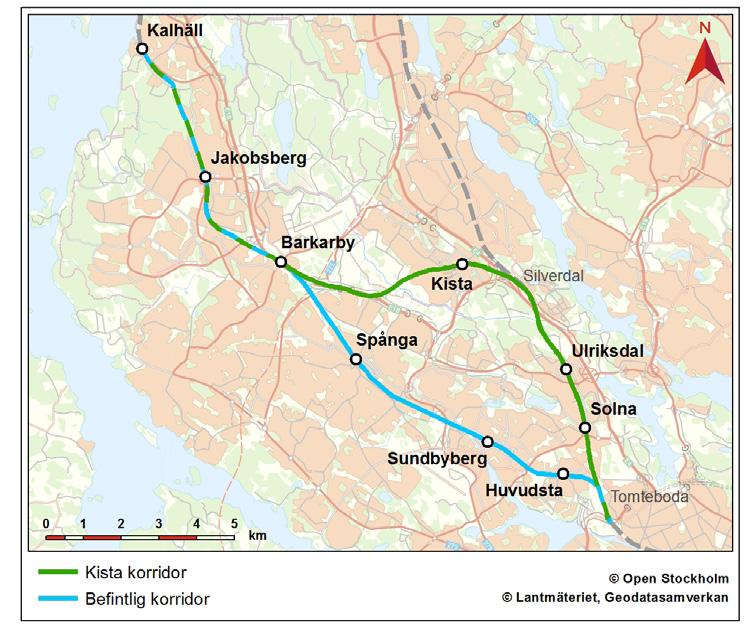 2. PLANERING OCH PRÖVNING AV JÄRNVÄGAR Järnvägsutredning och tillåtlighetsprövning Järnvägsutredningen 2 för utbyggnaden mellan Tomteboda och Kallhäll färdigställdes år 2008.