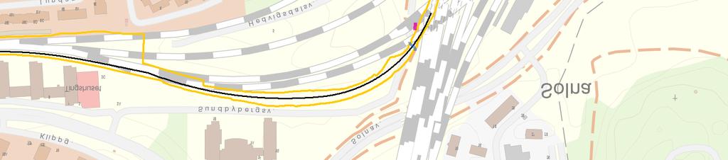 3. UTBYGGNADSFÖRSLAGET 3.1.1 Anslutningsspåret till Tomteboda Mellan Mälarbanans nya markspår i Huvudsta och Tomteboda godsbangård anläggs ett cirka 425 meter långt anslutningsspår.