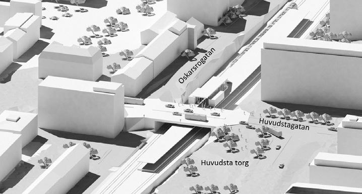 3. UTBYGGNADSFÖRSLAGET Nuvarande plankorsning för gång- och cykeltrafik mellan Bangatan och Huvudsta torg stängs.