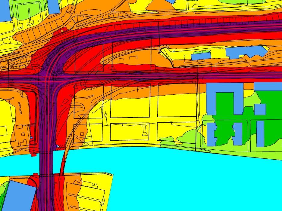 RAPPORT 711847-A 2015-10-02 4 Beräkningsmetod Beräkningarna är genomförda med programmet SoundPLAN som är ett beräkningsprogram där man skapar en digital beräkningsmodell innehållande information om