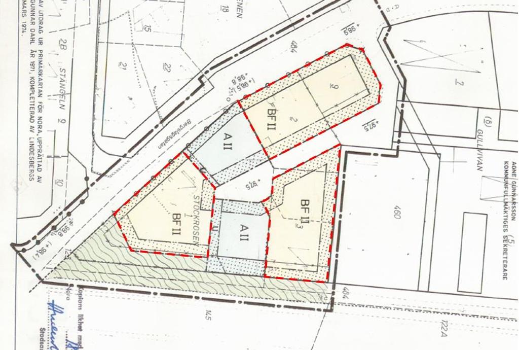 KARTBILAGA 1 De delar av gällande detaljplan, Förslag till ändring av