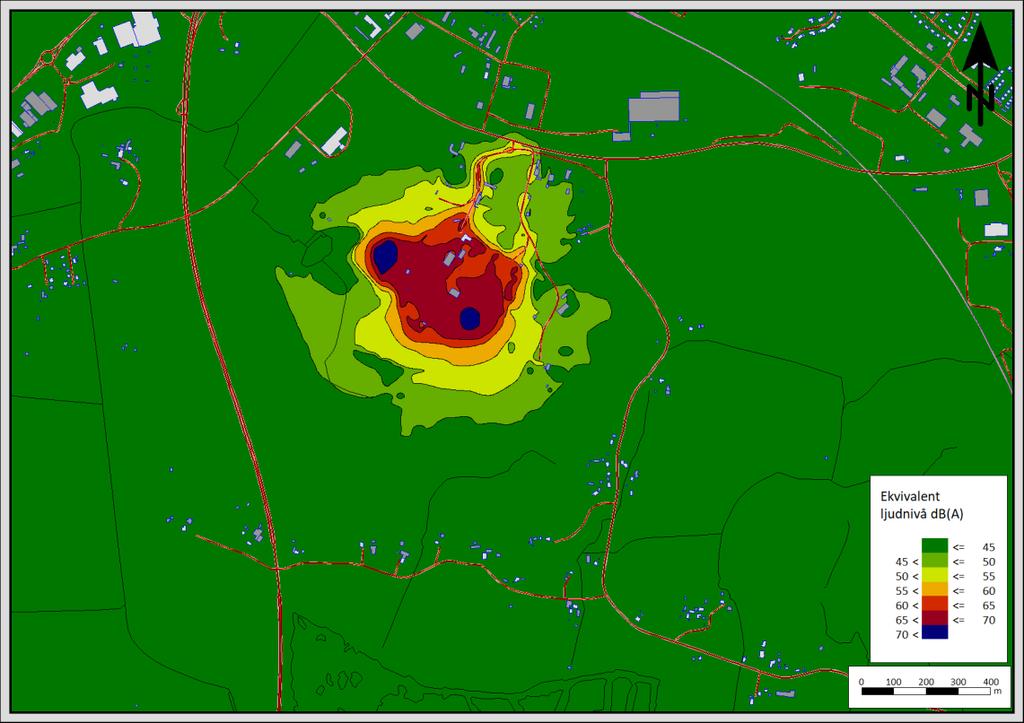 Resultat Beräkningar har genomförts av den ekvivalenta ljudnivån för ovanstående