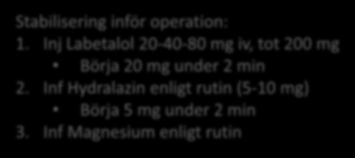 Esmolol 1,5-2 mg/kg Nicardipine 15-30 ug/kg