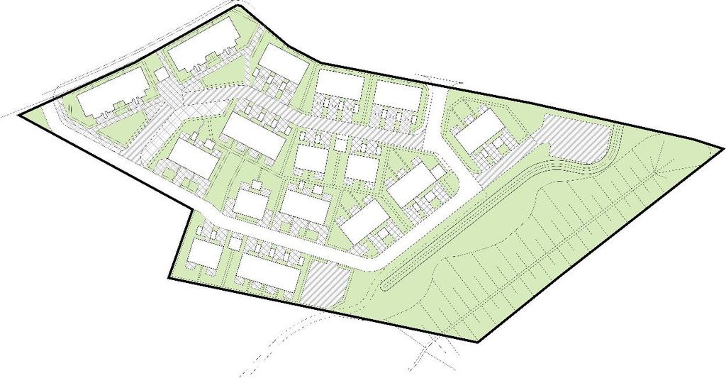 7/10 7.1.2 Framtida ytor, med föreslagen utformning Preliminära ytor. Fördelningen kommer sannolikt att förändras. Blivande kommunal gata är frånräknad.
