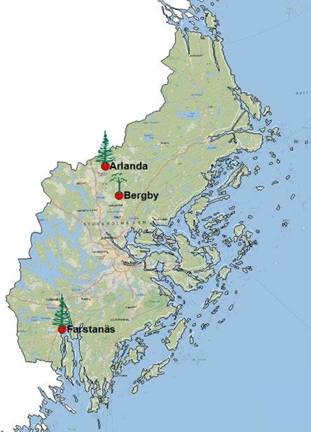 Krondroppsnätet bedriver mätningar vid tre mätplatser i Stockholms län (Tabell B1.1). Tabell B1.1. Aktiva mätplatser i Stockholms län 2017/18.