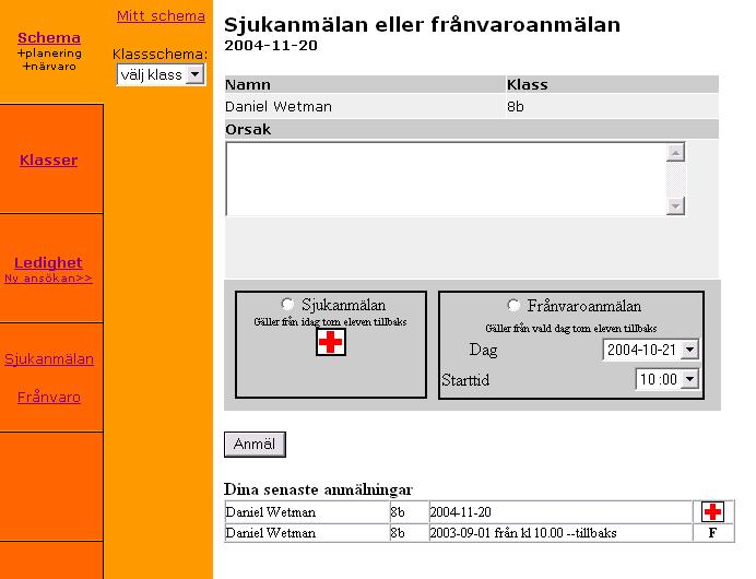 Sjukanmälan