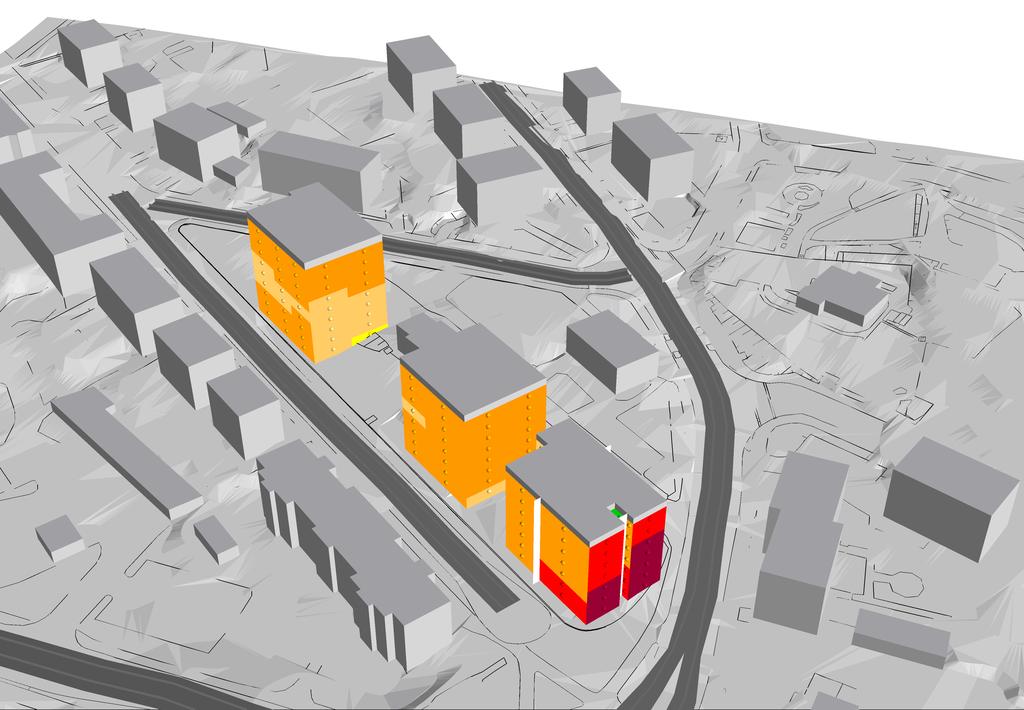 Elevation in m <= 10 10 < Kv Skansen, Ulricehamn Situation framtidsprognos 2030 Dygnsekvivalent ljudnivå vid fasad ÖVRIGT Ljudnivåerna visas som frivältsvärden, dvs exklusive reflex i den närmsta