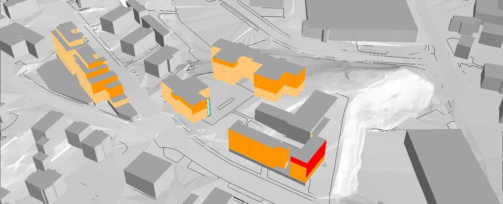 ljudnivåer vid fasader (Järnväg) Kartan visar ljudnivåerna som frifältsvärden, dvs