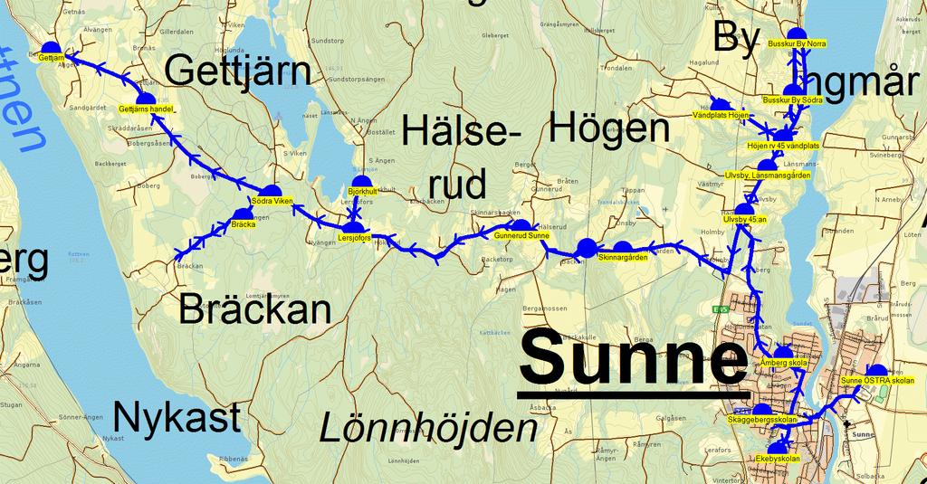 2015-08-18 11:24:20 Karta för Tur TO9923 Fordon 667 Skolbuss 7 Sunne TO9923 13.50 14.