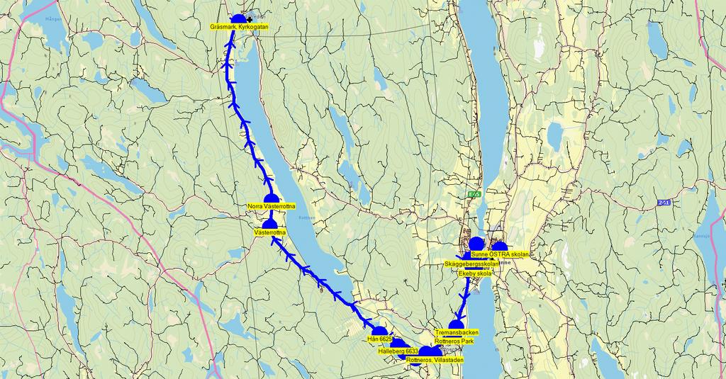 2015-08-18 11:24:25 Karta för Tur TO9924 Entreprenör FB/Hjerpebuss Fordon 6681 Skolbuss 13 Sunne TO9924 13.50 15.