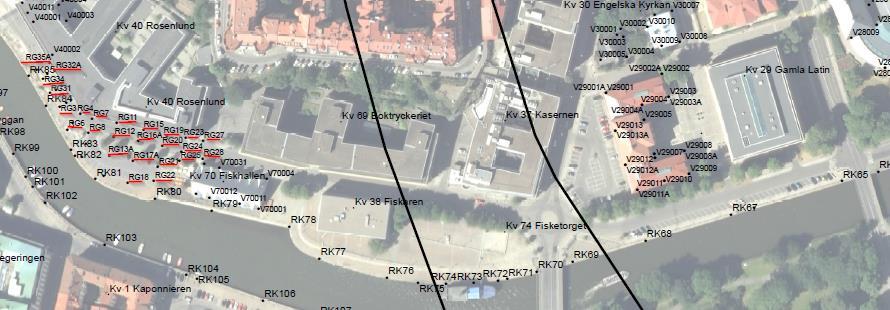 Version: A 22(25) Sättningsuppföljning av markdubbar utmed Rosenlundsgatan har pågått mellan år 2003 och 2011.