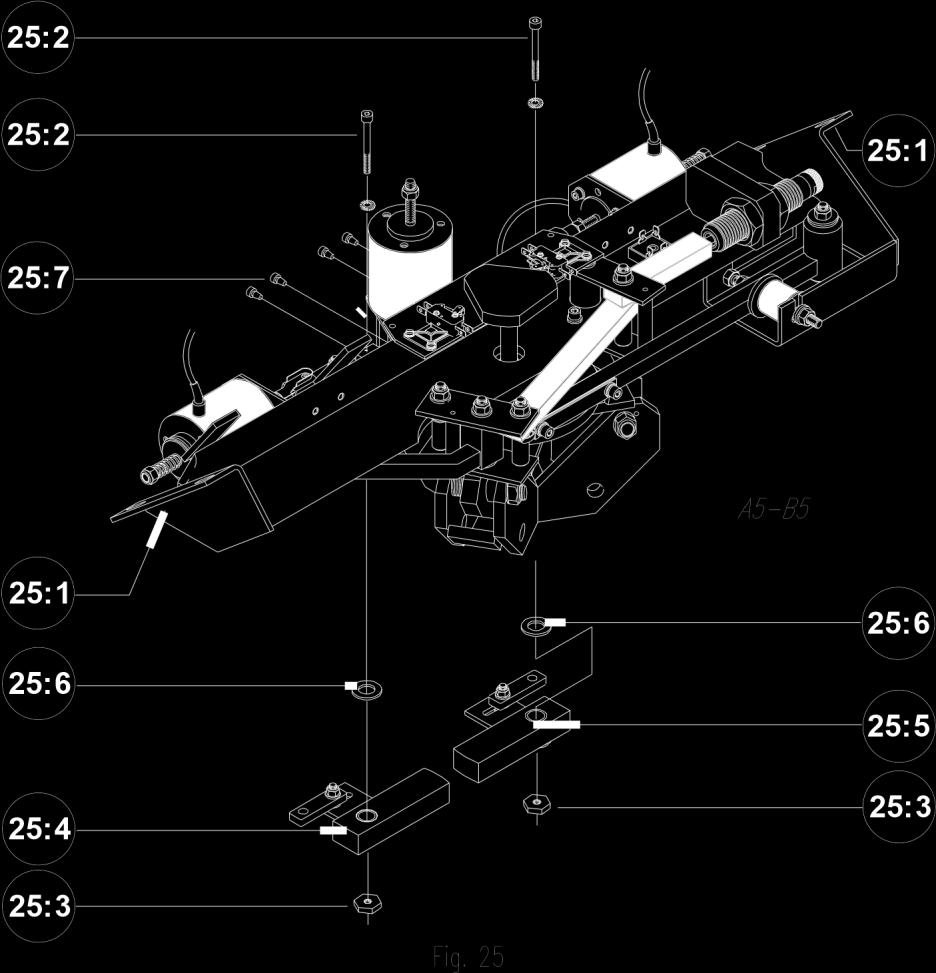 4 Reparationer i verkstad 4.2 Byte av regel 1 Demontera centrumskyddet och armarna från vändkorset samt den mekaniska enheten från kapslingen enligt avsnitt [3.6 Byte av en arm] och [4.