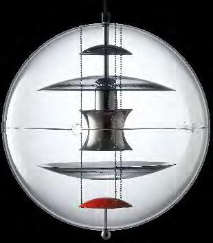 340 VP GLOBE COLOURED GLASS Ø40 cm Pendant made of transparent acrylic.