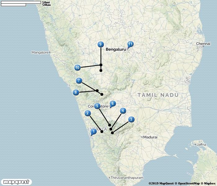 Resan i korthet Datum Orter/resplan 8 dec Resan startar på Kochis flygplats. Transport till Thattekad och natt där. 9 10 dec Thattekad. Natt i Thattekad. 11 dec Transport till Munnar. Natt i Munnar.