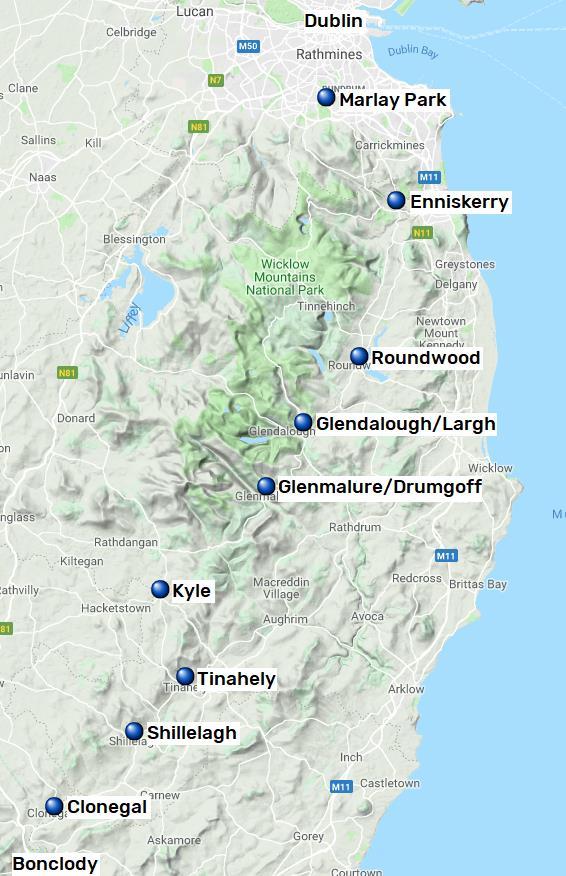 Wicklow Way, Clonegal Marlay Park och Dublin, 9 nätter 7(7) Wicklow Way Den legendariske vandraren JB Malone kom med ett första förslag till dragning av Wicklow Way 1966.