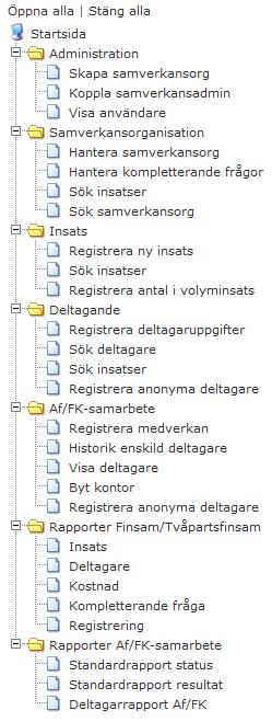 Du kan genomföra sökningar och ta del av sökresultat från samtliga söksidor i SUS oberoende av vilken behörighetsroll du har.