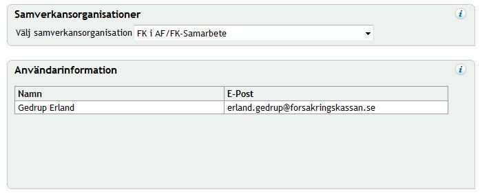 4. Välj samverkansorganisation i dropplistan. Om du inte tidigare begränsat sökningen geografiskt visas alla samverkansorganisationer i riket, oavsett samverkansform, i dropplistan. 5.