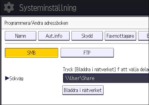 20. Tryck på [Avsluta]. Kontrollera inställningarna om anslutningstestet misslyckas och prova sedan på nytt. 21. Tryck på [OK]. 22. Tryck på [Användarverktyg] ( ) längst upp till höger på skärmen. 23.