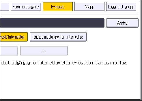 Grundläggande instruktioner för att skicka skannade filer via e-post [AB], [CD], [EF], [GH], [IJK], [LMN], [OPQ], [RST], [UVW], [XYZ], [1] till [10]: Läggs till i listan över poster i vald rubrik.