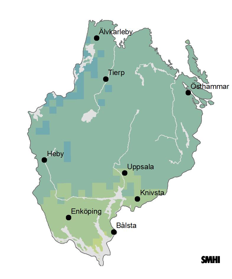 Årsmedeltemperatur Observerat 1961-1990 Beräknat