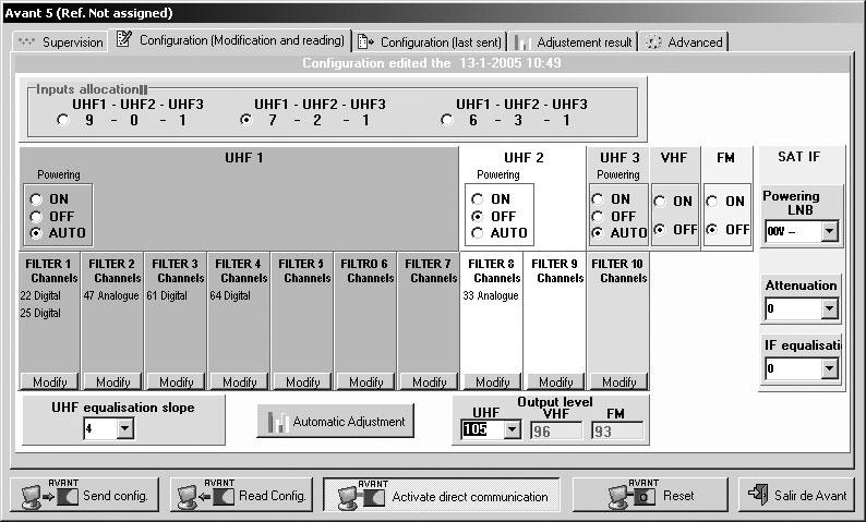 3. Starta kommunikationen Starta kommunikationen mellan Avant 5 och PC:n genom att trycka knappen Activate direct communication. OBS! Glöm inte att ansluta kabeln innan. 4.