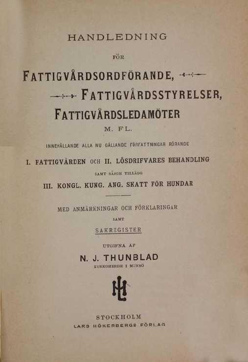 Orginalet finns inscannat på http://runeberg.org/njtfattig/. Jag har inte lagt när gôrmycke jobb på att få avskriften exakt rätt, så det finns säkert en del fel. Beklagar detta.