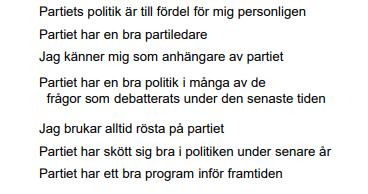 Appendix Så här såg frågeinstrumentet för viktiga skäl för partival ut i 18 års svenska