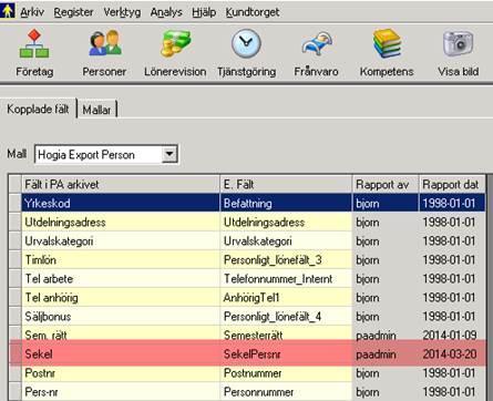 Hogia Personals olika import- och exportmallar har även anpassats för att hantera utökat anställningsnummer. 2.5 Rättningar Hogia Personal 14