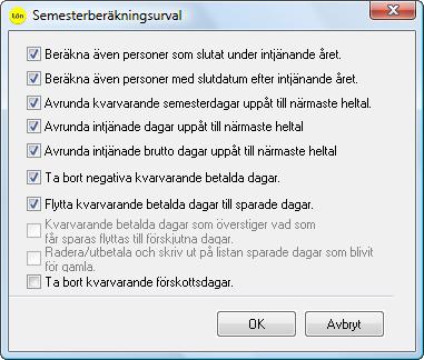 Kontrollera också att bock finns vid Räkna upp betald semester enligt AB-avtalet.