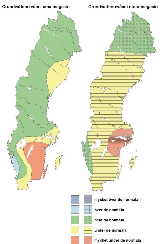 Grundvattennivåer Månadsskiftet september/oktober