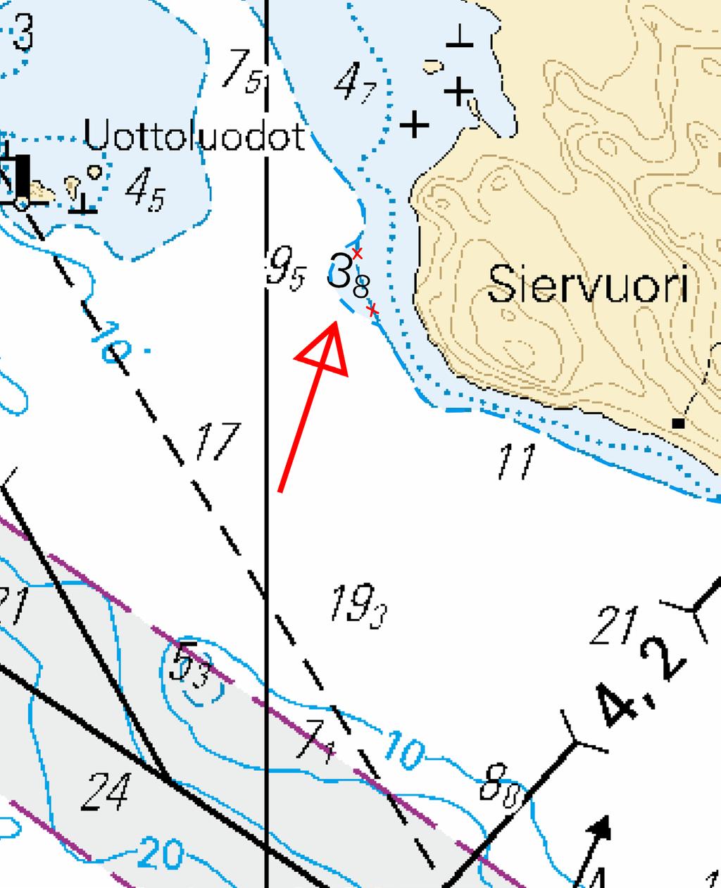 *44 /019 (019-10-18) Suomi. Vuoksen vesistö. Savonlinna. Siervuori. Syvyystiedot Finland. Vuoksens vattendrag. Nyslott. Siervuori. Djup Finland. Vuoksi watercourse. Savonlinna. Siervuori. Depths M6 43 /019 V6 43 /019 1 M6, V6 Korjaa 6 m syvyyskäyrä Korrigera 6 m djupkurva Correct 6 m depth contour 6 01.