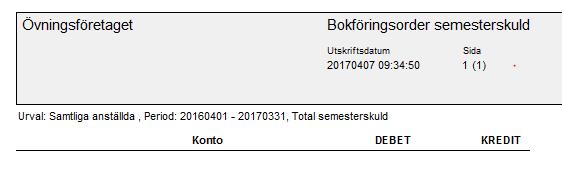 Aveny Hogia PA Nyhetsbrev 3/2017 Sid: 6 På rapporten kommer Period visa att bokföringsordern sträcker sig över en period och det är för att du nu kan ta ut en bokföringsorder för flera semesteravtal