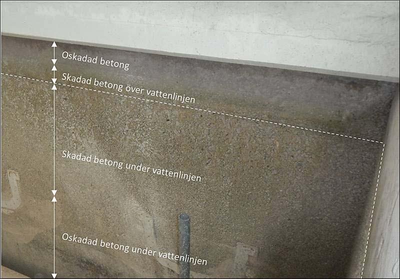 5.1 Okulär besiktning Det vanligaste och det som kanske triggar igång en närmare undersökning är en okulär besiktning av betongytan.