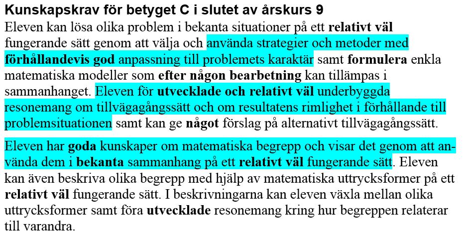 Omsatt i poäng och /