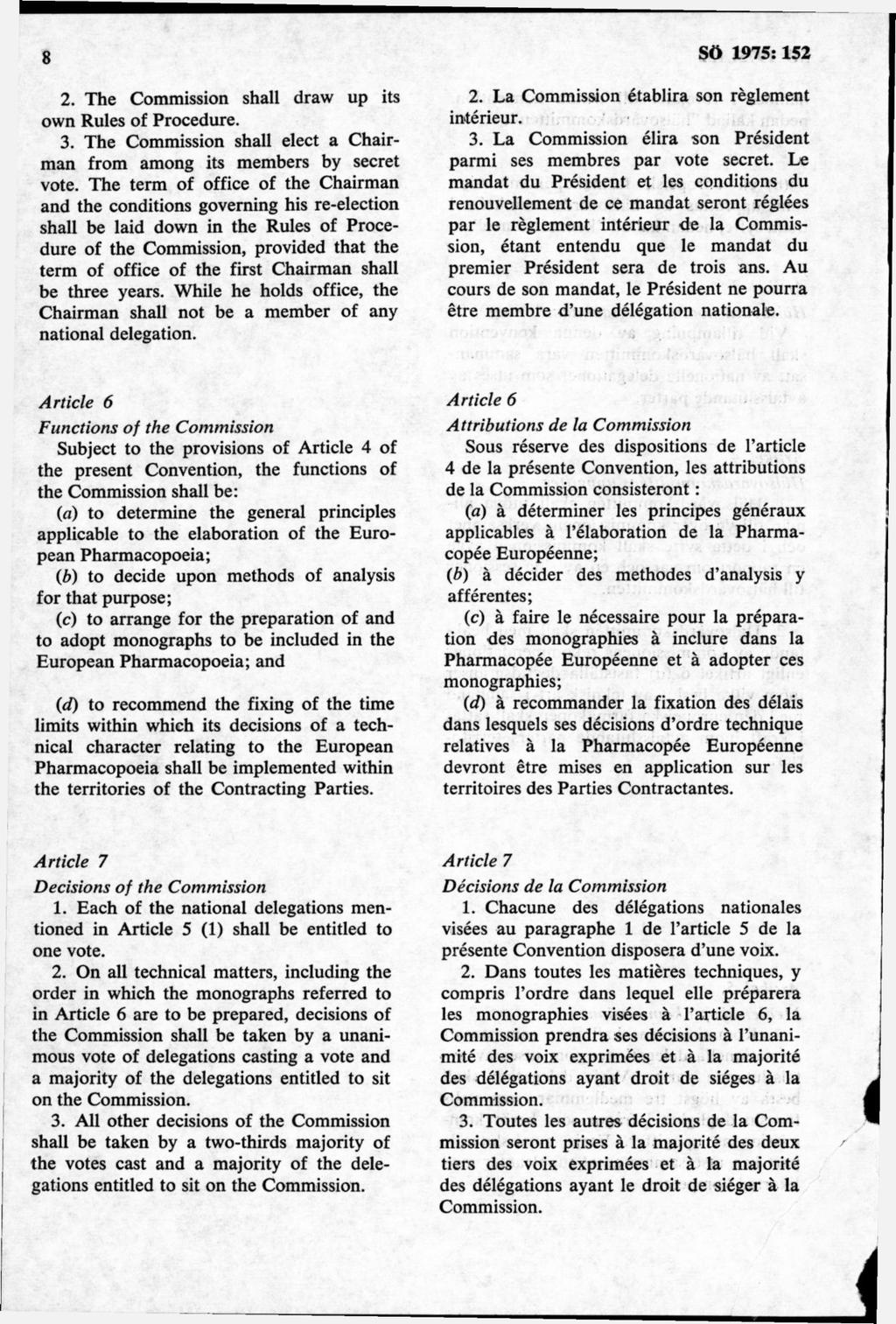 2. The Commission shall draw up its own Rules of Procedure. 3. The Commission shall elect a Chairman from among its members by secret vote.