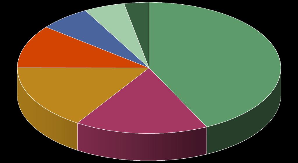 Diagnosfördelning - Riket 6% 5% 3% 190222 11% 43% 16% 16% Psykiska sjukdomar